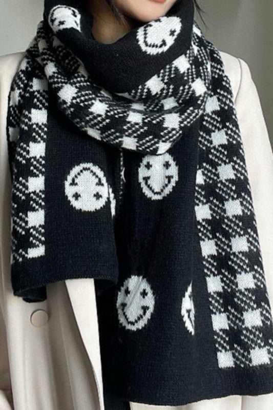 Smiley Houndstooth Scarf