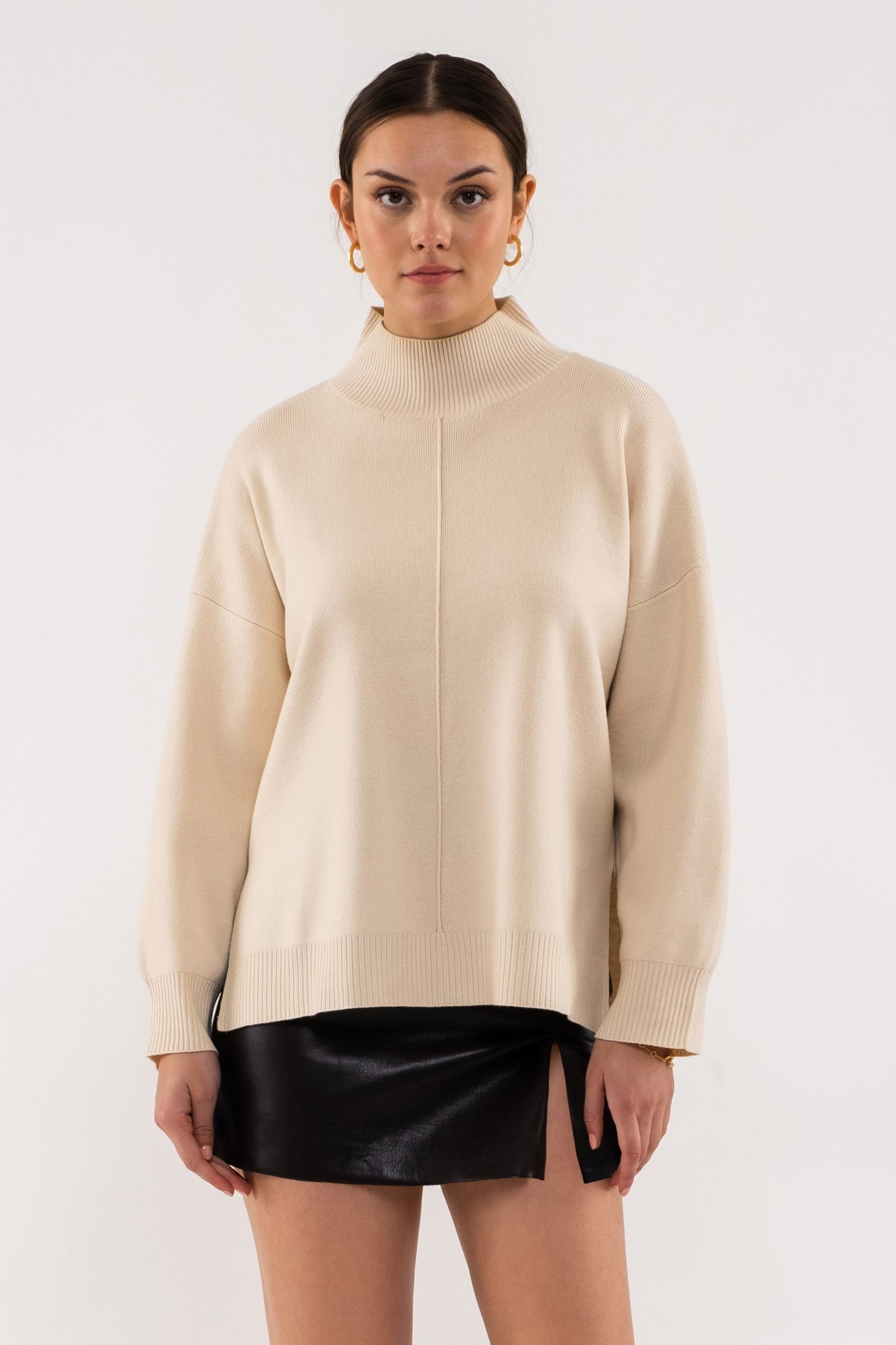 Mock Neck  Sweater