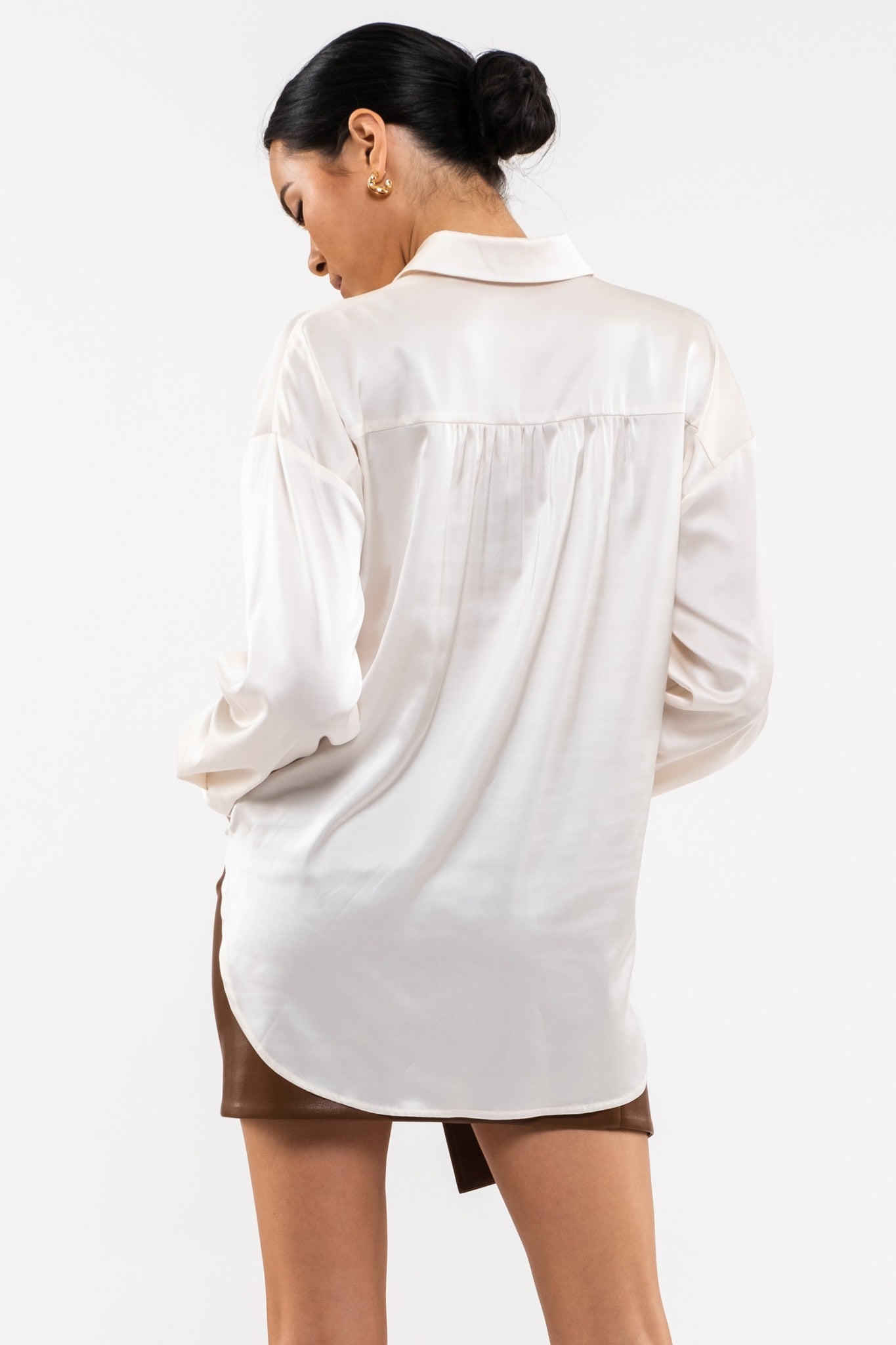 Satin Collard Shirt