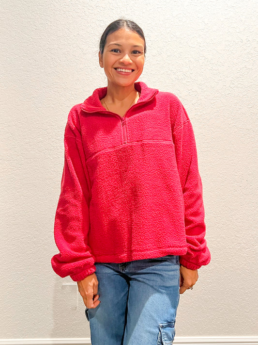 Pink Sherpa Pullover