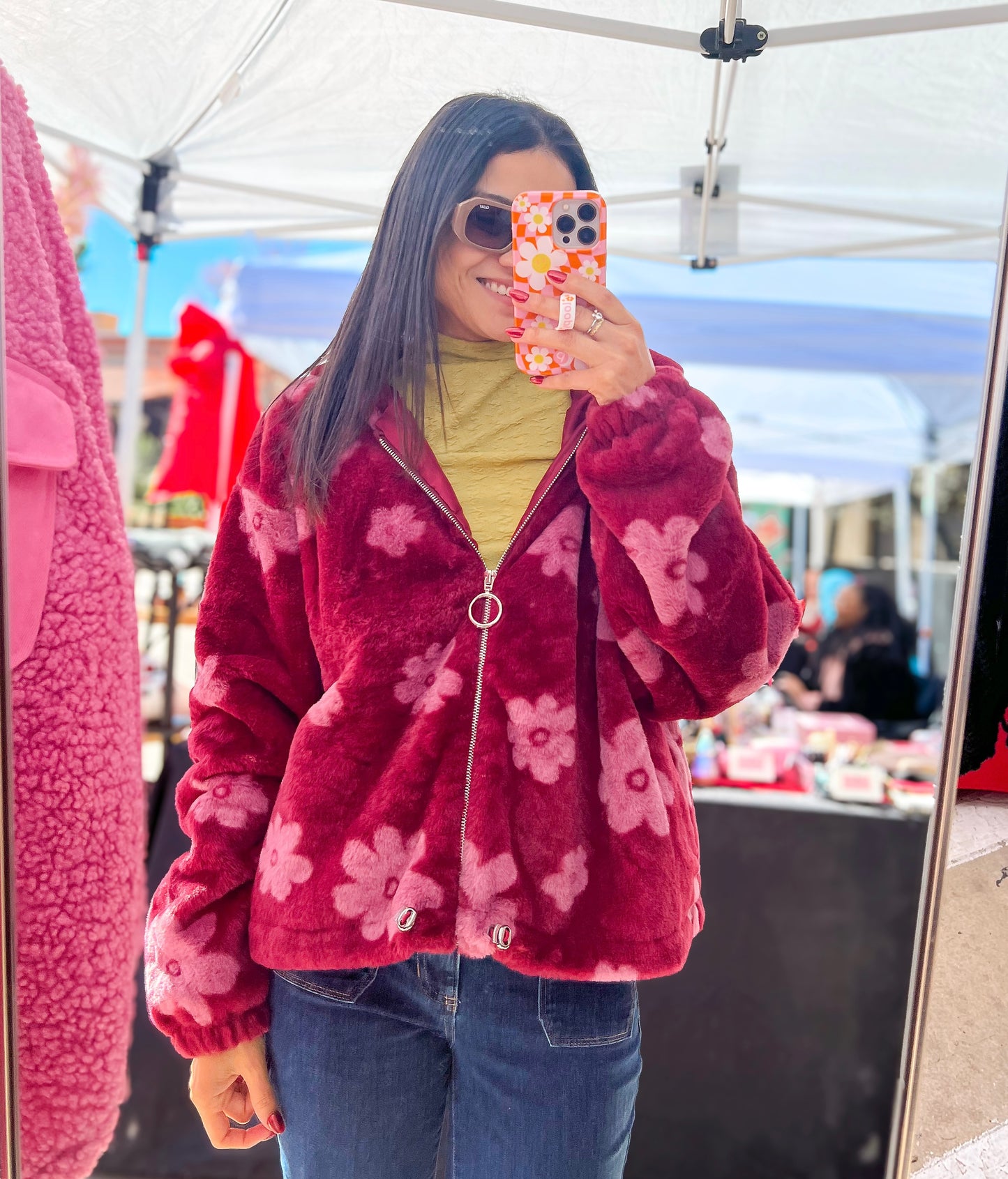 Fuzzy Floral Jacket