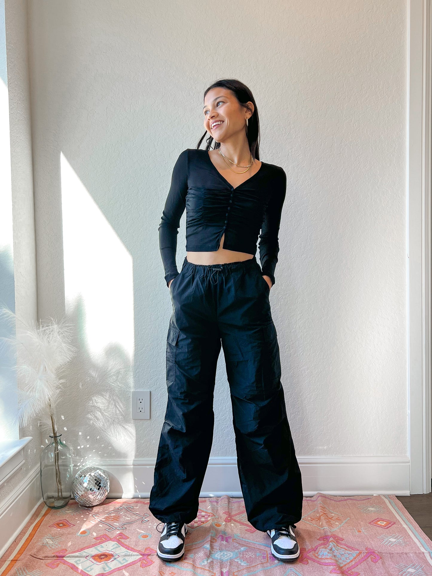 Poppy Parachute Pants-Black