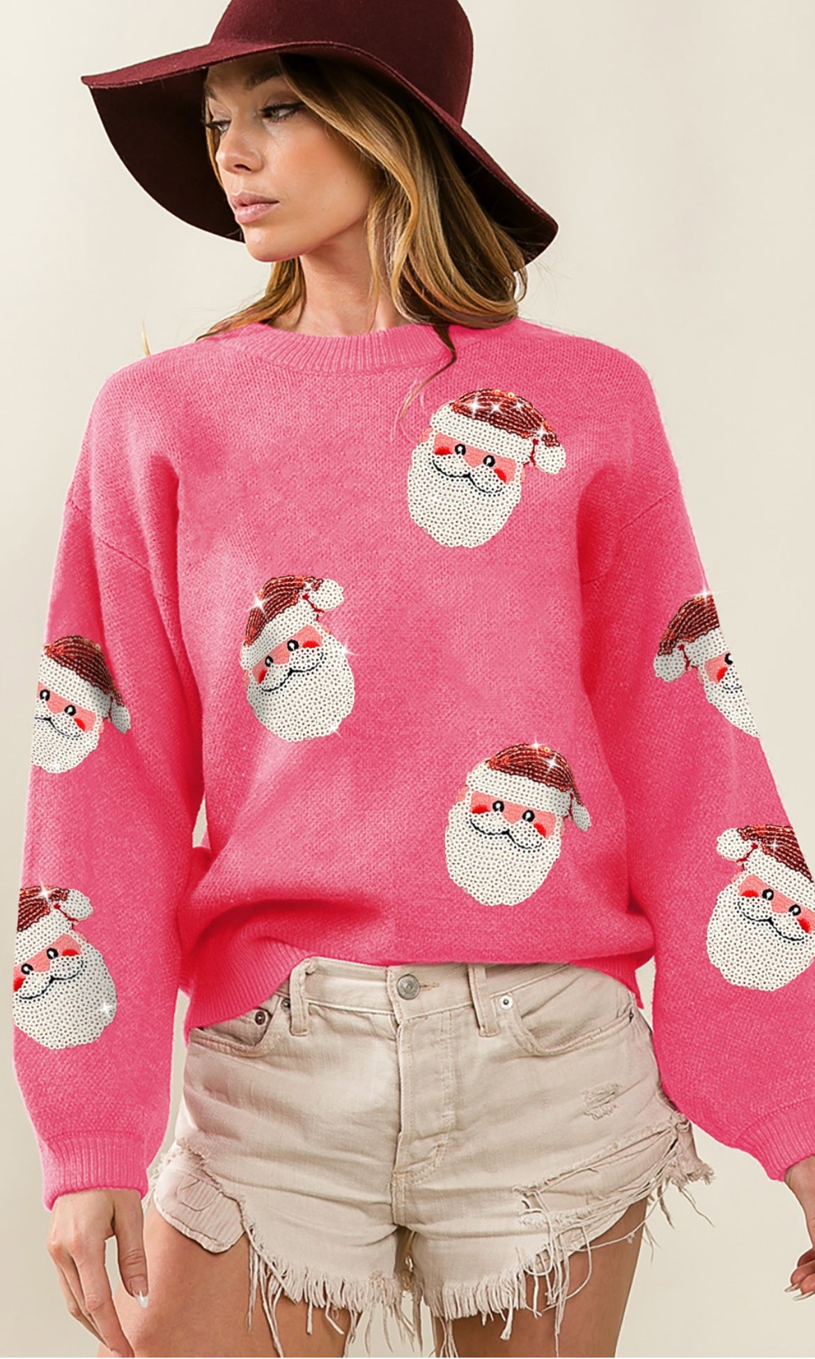 Sequin Santa Sweater