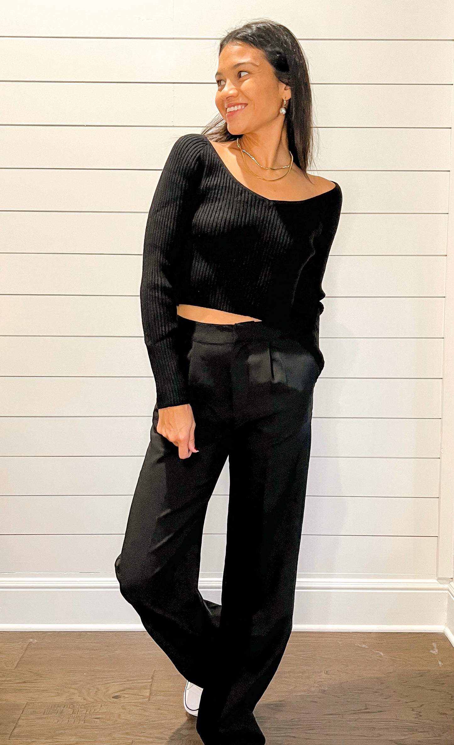 Black Cropped Sweater