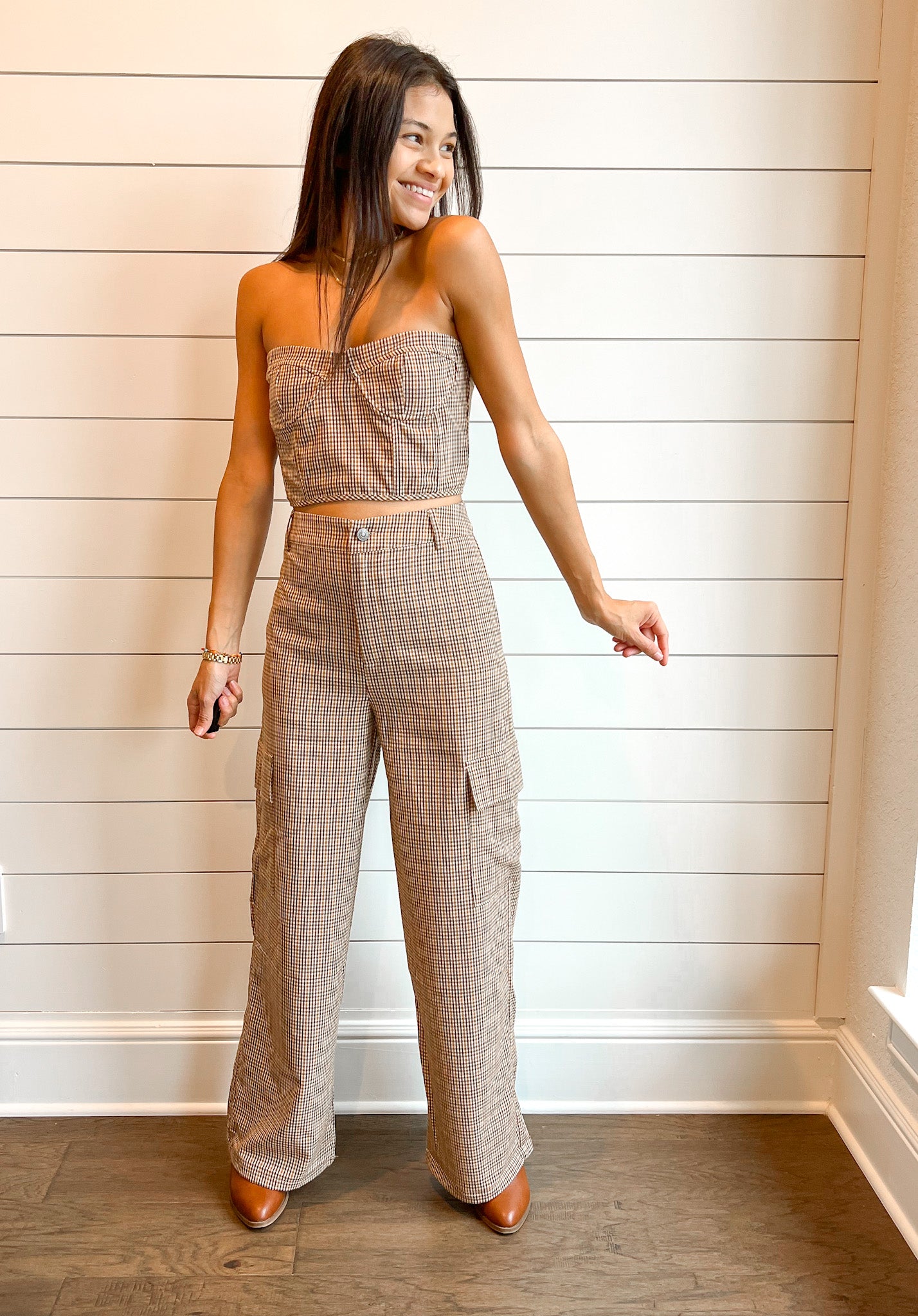 Brynn Plaid Cargo Pants